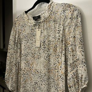 NWT Belldini winter white combo blouse/top